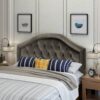 Kaarina - Contemporary, Tufted Fabric Full / Queen Headboard - Gray - Image 2