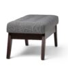 Draper - Mid Century Tufted Ottoman Bench - Slate Gray - Image 2