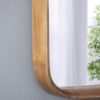 Square Mirror With Wood Frame, Wall Mirror For Living Room Bathroom Entryway - Brown - Image 7