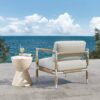 Oriana - Aluminum Outdoor Patio Armchair With Thick Cushions - Light Gray - Image 16