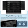 Sleek And Modern Shoe Cabinet With Adjustable Shelves, Space Saving Design Side Board For Various Sizes Of Items - Black - Image 7