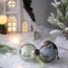 Long Neck Ball Ornaments, Glass Decorative Hanging Ball Christmas Tree Ornaments For Holiday Party Decorations (Set of 12) - Green - Image 4