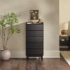 Modern Minimalist 5 Drawer Gallery Top Dresser - Black - Image 6