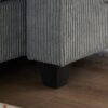 Convertible Chaise Lounge Sofa Chair Corduroy Sleeper With USB Ports, Cup Holders, Storage - Gray - Image 4