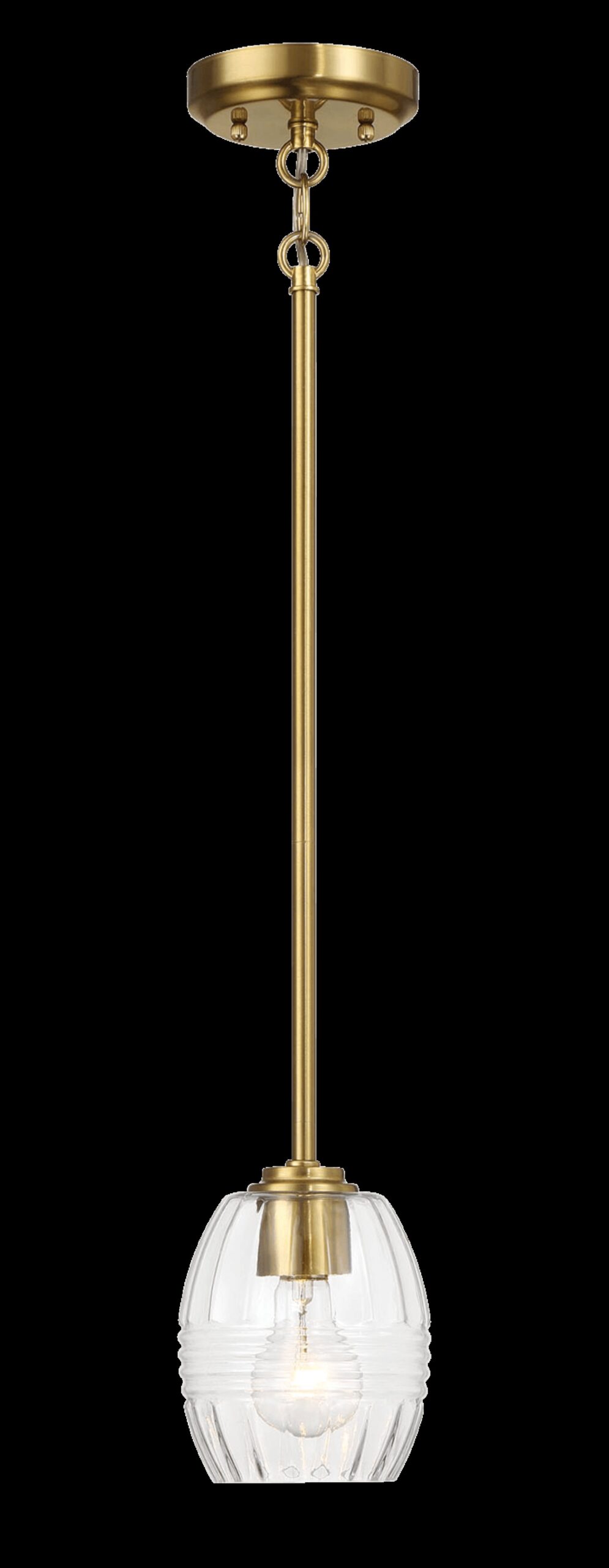 Vista - Single Pendant Chain Hanging Light - Clear / Gold - Image 3