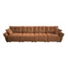 Modern 4 Seater Sofa With Solid Wood Frame, High Resilience Cushions - Burnt Orange - Image 18