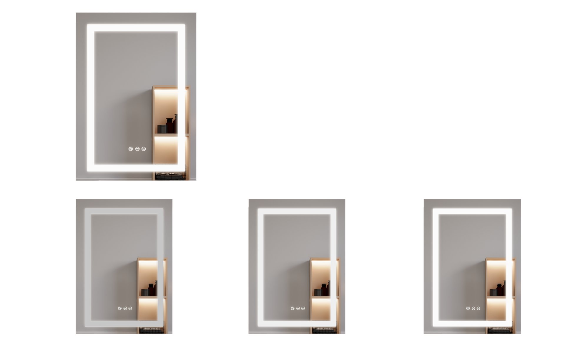 26" X 20" Bathroom Medicine Cabinet With LED Mirror, Anti-Fog, Waterproof, 3000K~6000K Single Door Lighted Bathroom Cabinet With Touch Swich, Dimmable, Recessed Or Surface Mount (Left Door) - Silver - Image 11