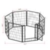 53.94" 8 Panels Heavy Duty Metal Playpen With Door, Dog Fence Pet Exercise Pen For Outdoor, Indoor - Black - Image 3