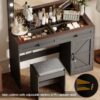 Makeup Vanity Table, Makeup Table With Large Mirror And 11 LED Light, Brightness Adjustable, Dressing Table Desk With 3 Drawers, Vanity Desk For Women (With Stool) - Black - Image 2
