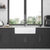 Sink 36" Single Bowl Kitchen Sink With Deep Basin And Grid - White - Image 2