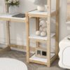 House-Shaped Wooden Writing Desk, Kids Study Table, Bookshelf & Toy Storage - Natural - Image 4