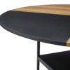 Modern Splicing Circular Dining Table With Double Layer Storage - Black / Wood - Image 8