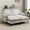 Convertible Combination Sofa, Sofa U Shaped, Sofa With Footstools With Storage Sofa For Living Room, Living Room 2 Seater Combination Sofa - Beige - Image 2