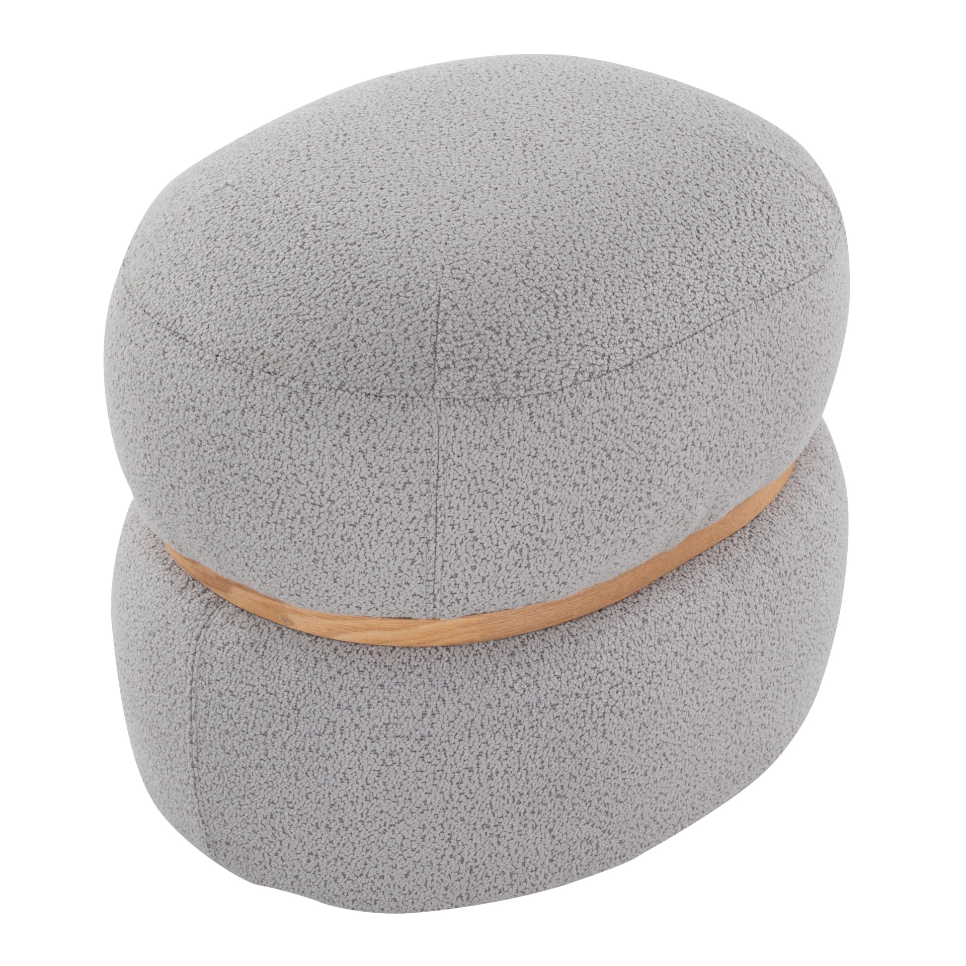 Cinch - Contemporary Pouf Ottoman - Gray / Natural - Image 5