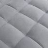Modern Velvet Loveseat Futon Sofa Couch With Pullout Bed, Adjustable Reclining Backrest, Toss Pillows - Light Gray - Image 13