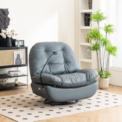 Power Recliner Swivel Glider USB Charger With Bluetooth Music Player Different Function Sleep Working Game And Leisure Model - Dark Gray