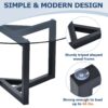 Round Glass Coffee Table Modern Cocktail Table With Tempered Glass Top & Sturdy Wood Base - Black - Image 8
