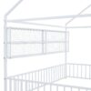 Full Size Bed House Frame With Fence And Shelves - White - Image 7