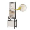Modern Design Rotating Floor Standing Mirror Closet & Spacious Storage Area - White - Image 3