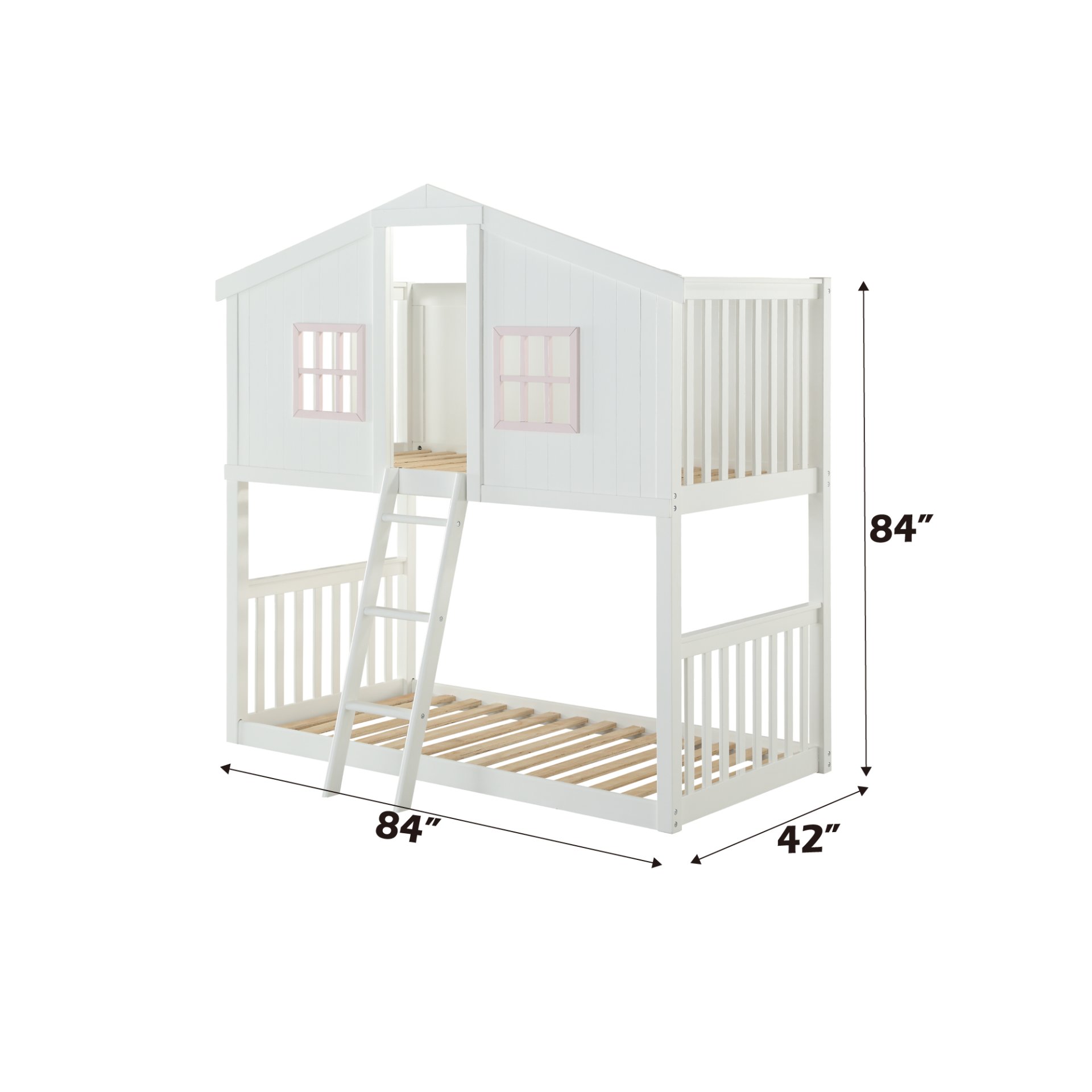 Rohan - Twin / Twin Bunk Bed - Pink / White - Image 5