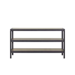 Console Table With Metal Insets - Black