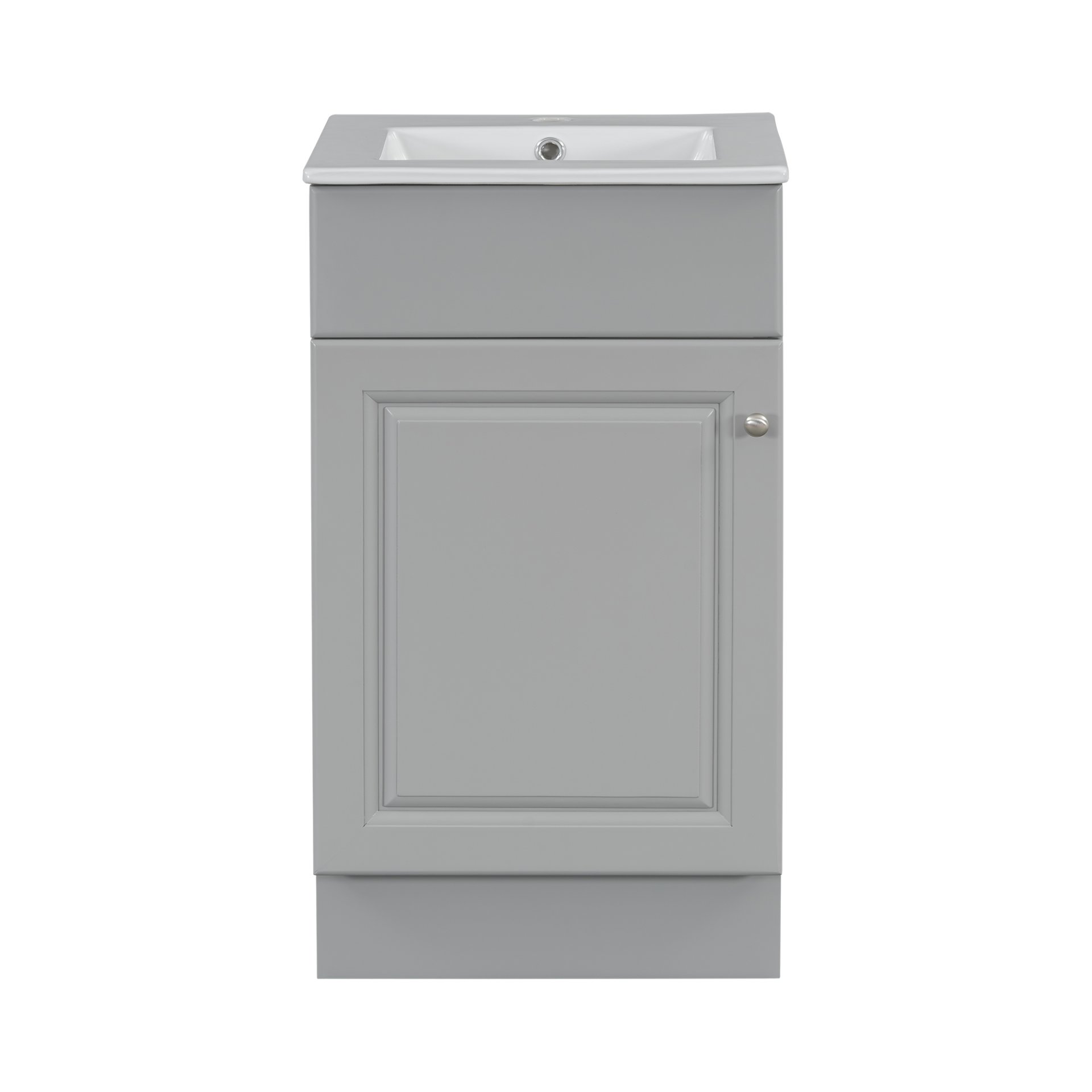 Bathroom Vanity With Sink, Vanity Cabinet With Door Shelf And Adjustable Shelf - Gray - Image 12