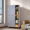 3 Door Lockers With Lock For Home, Gym, Office, School, And Garage - Gray - Image 4