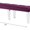 Varian - Velvet Mirrored Bench - Burgundy - Image 5
