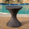Highest Quality Wicker Hourglass Shaped Side Table - Brown Multi - Image 4
