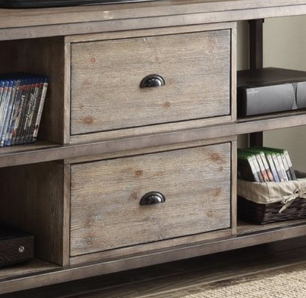 Gorden - TV Stand - Weathered Oak / Antique Silver - Image 3