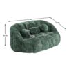 Bean Bag Sofa Lazy Sofa Durable Comfort Lounger High Back Bean Bag Chair Couch For Adults And Kids - Emerald - Image 4