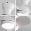 23" Indoor Ceiling Fan With 3 Color Dimmable 3 ABS Blades Remote Control Reversible Dc Motor With 18W Led Light - White - Image 5