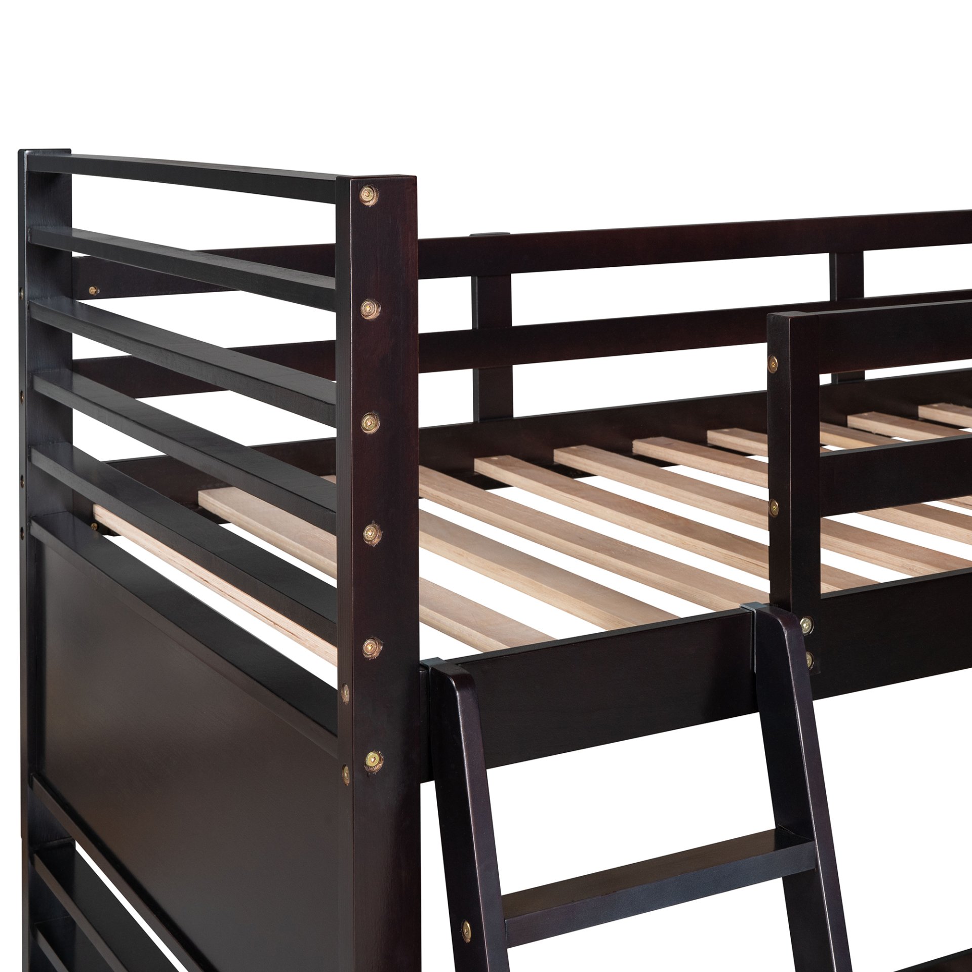 Twin Over Twin Bunk Bed With 2 Drawers - Espresso - Image 18
