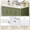 36" Bathroom Vanity Organizer With Sink, Storage Cabinet - Olive Green - Image 9
