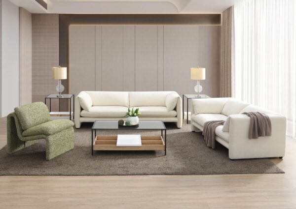 Jaeda - 3 Piece Living Room Set With Accent Chair - Beige / Green