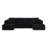 Modern Minimalist U - Shape Modular Sectional Sofa Sleeper - Black - Image 9