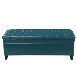 Juliana - Teal Storage Ottoman With Spacious Interior - Teal