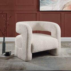 Yitua - Teddy Sherpa Accent Chair - White
