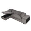Modern L-Shape 3 Seat Reversible Sectional Couch, Pull Out Sleeper Sofa With Storage Chaise And 2 Stools For Living Room Furniture Set - Knox Charcoal - Image 16