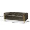 Comfy 3 Sofa With Tufted Back And Arm, Modern For Living Room - Gray - Image 3