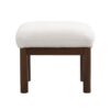 Modern Accent Chair With Ottoman, Mid Century Lounge Chair With Footrest, Comfy Fabric Armchair Upholstered Set With Solid Wood Frame For Living Room - White - Image 12