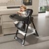 Adjustable Baby High Chair 0 - 6 Years, Portable Infant Feeding Seat With Safety Belt, Silent Lockable Wheels - Black - Image 5