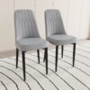 Modern (Set of 2) Dining Chairs With High Quality And Cushions Metal Legs - Gray - Image 2