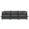3 Seat Sofa Module For Modular Sectional Wide Seat Cloud Couch With Throw Pillows Upholstered - Gray - Image 5