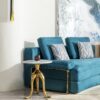 Modern Small Coffee Table With Microcrystalline Stone Top And Carbon Steel Legs - Gold - Image 5