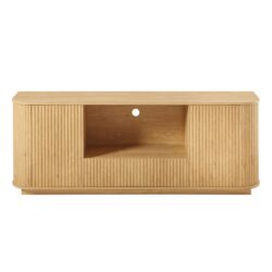 Modern Wavy TV Stand, Rounded Sideboard With Storage - Natural