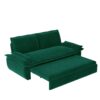 Queen Pull Out Sofa Bed, 3 In 1 Convertible Sleeper Sofa, Multi Functional Velvet Loveseat Bed - Green - Image 16
