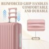 20" / 24" / 28" 3 Pieces / Set Spinner Wheel Luggage, Carry On Suitcase, With Cup Holder & USB Port & Phone Holder - Pink - Image 6