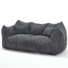Comfortable Dual Beanbag Chair With High Resilience Foam Core For 2 People - Black - Image 10