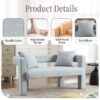 Modern Loveseat Sofa, Comfy Upholstered 2 Seater Sofa - Mint Green - Image 6